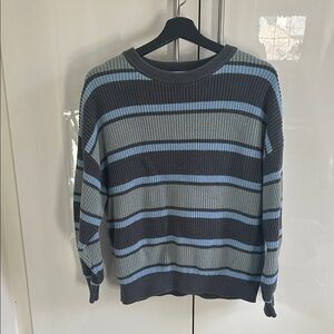 Aritzia Striped Blue and Gray Sweater